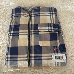 Quilted Flannel Warmer Multi-color Hooded Shacket/Shirt Zip Jacket NWT! Last one